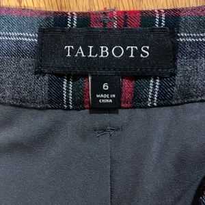 Talbots Red and gray plaid wool pants sz 6